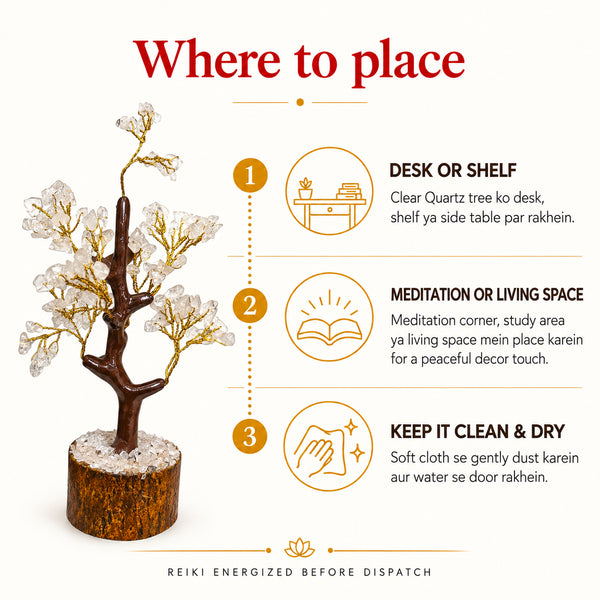Certified Natural Clear Quartz Crystal Tree - Energy Amplification & Healing | Buy Online