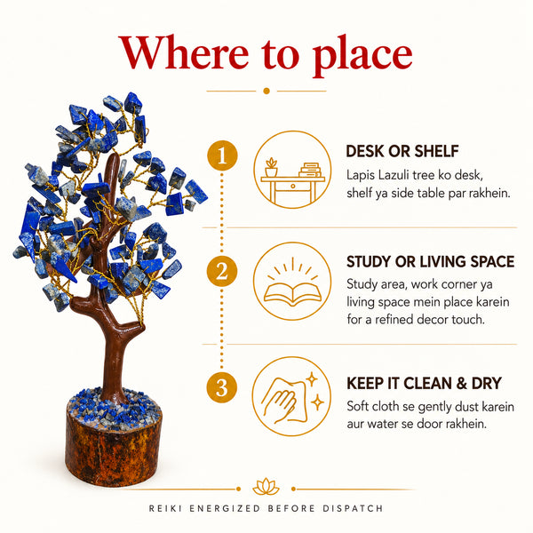 Certified Natural Lapis Lazuli Crystal Tree - Wisdom & Communication