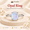 Certified Natural Opal Crystal Ring - Love, Creativity & Emotional Balance
