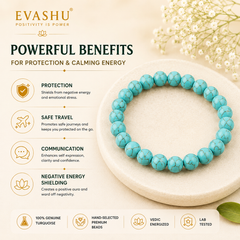 Firoza Bracelet – Natural Stone Bracelet for Positive Energy & Everyday Wear | Unisex Crystal Jewellery