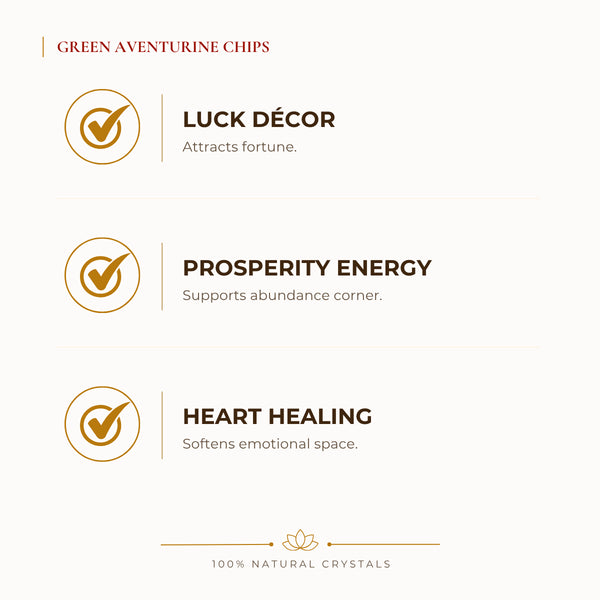 Certified Natural Green Aventurine Chips - Luck Décor & Prosperity Energy | Buy Online - Image 2
