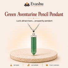 Load image into Gallery viewer, Green Aventurine Pendant – Healing Pencil Necklace for Prosperity, Luck &amp; Positive Energy
