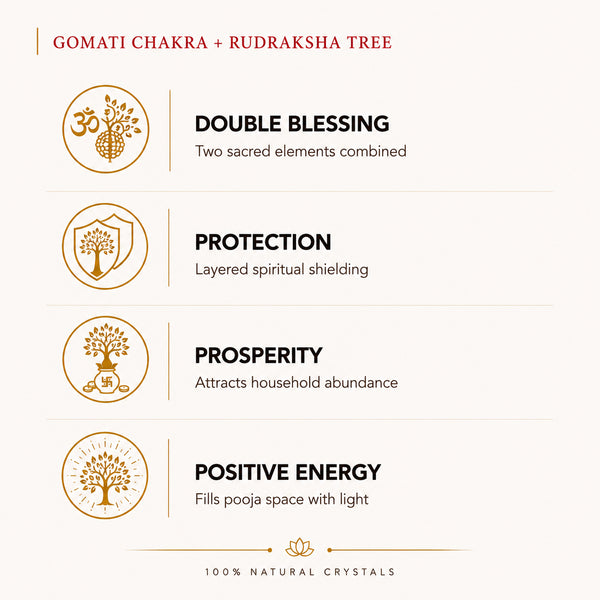 Gomati Chakra with Rudraksha Tree – 100 Beads | Positive Energy, Good Luck & Spiritual Growth for Home Décor