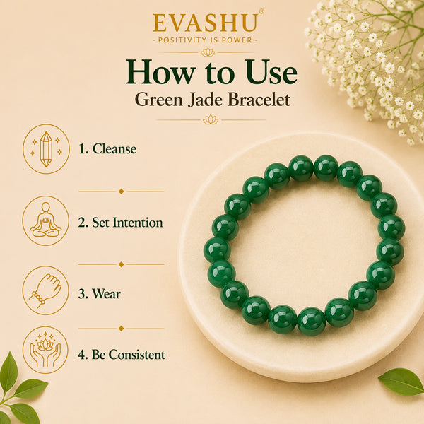 Green Jade Bracelet – Natural Stone Bracelet for Balance, Prosperity & Everyday Wear | Unisex Crystal Jewellery