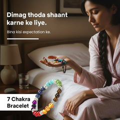 Original 7 Chakra Reiki Feng Shui Bracelet with Semi Precious Gemstone Beads Crystals for Triple Protection.