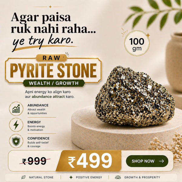Raw Pyrite Stone – Natural Crystal for Prosperity, Confidence & Protection | Home, Office & Vastu Décor