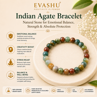 Indian Agate Bracelet – Natural Stone Bracelet for Balance, Grounding & Everyday Wear | Unisex Crystal Jewellery