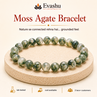 Certified Natural Moss Agate Bracelet - Grounded Feel & Growth Mindset | Buy Online