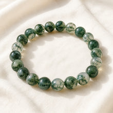 Load image into Gallery viewer, Certified Natural Moss Agate Bracelet - Grounded Feel &amp; Growth Mindset | Buy Online - Image 4
