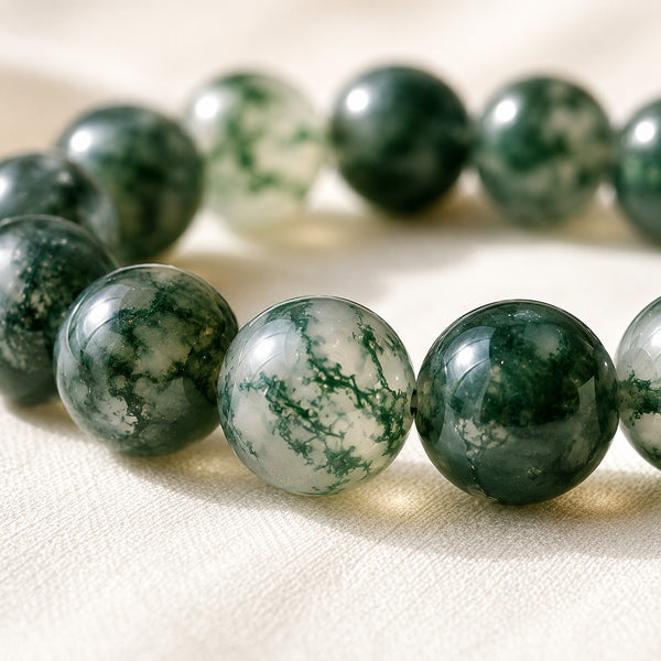 Certified Natural Moss Agate Bracelet - Grounded Feel & Growth Mindset | Buy Online - Image 7