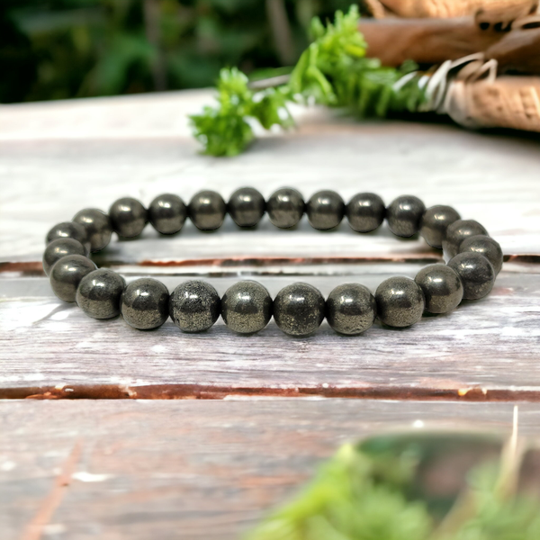 Genuine pyrite bracelet – crystal for manifestation, success, and energy boost