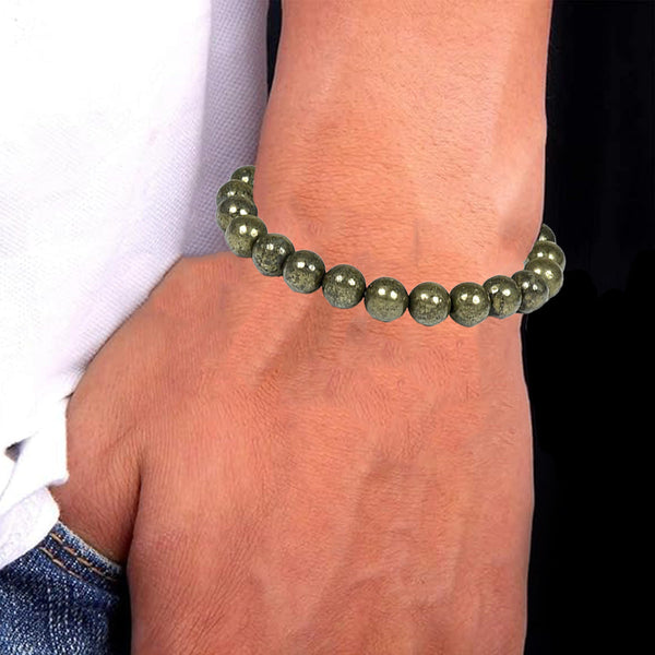 Certified Pyrite Bracelet – Authentic Pyrite Stone Healing Crystal for Wealth, Success & Positive Energy | With LAB Certificate