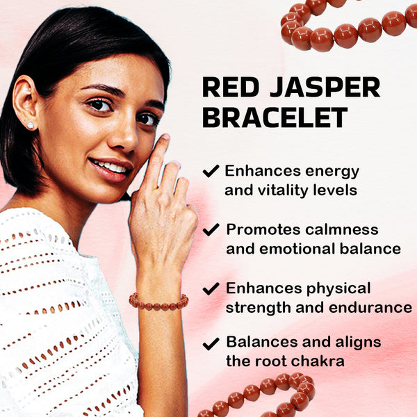 Original Red Jasper Stone Bracelet | Healing Crystal & Healing Stone for Stress Relief, Energy & Balance