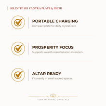 Load image into Gallery viewer, Certified Natural Selenite Sri Yantra Charging Plate - Portable Charging &amp; Prosperity Focus | Buy Online - Image 2
