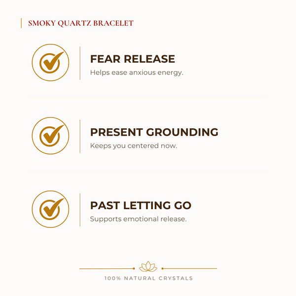 Certified Natural Smoky Quartz Bracelet - Fear Release & Present Grounding | Buy Online - Image 2