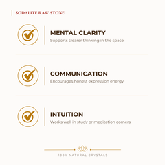 Certified Natural Sodalite Raw Stone - Mental Clarity & Communication | Buy Online - Image 2