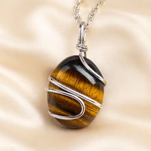 Load image into Gallery viewer, Certified Natural Tiger Eye Tumble Pendant - Courage &amp; Sharp Focus | Buy Online - Image 4
