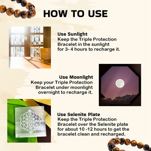 Brown Tiger Eye Stone Bracelet – Certified Healing Stone for Will Power, Focus & Protection