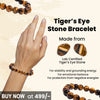 Brown Tiger Eye Stone Bracelet – Certified Healing Stone for Will Power, Focus & Protection