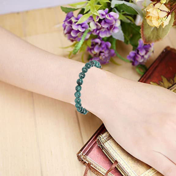 Natural Green Turquoise Stone Bracelet for Inner Peace & Positivity Perfect for Men Women & Kids