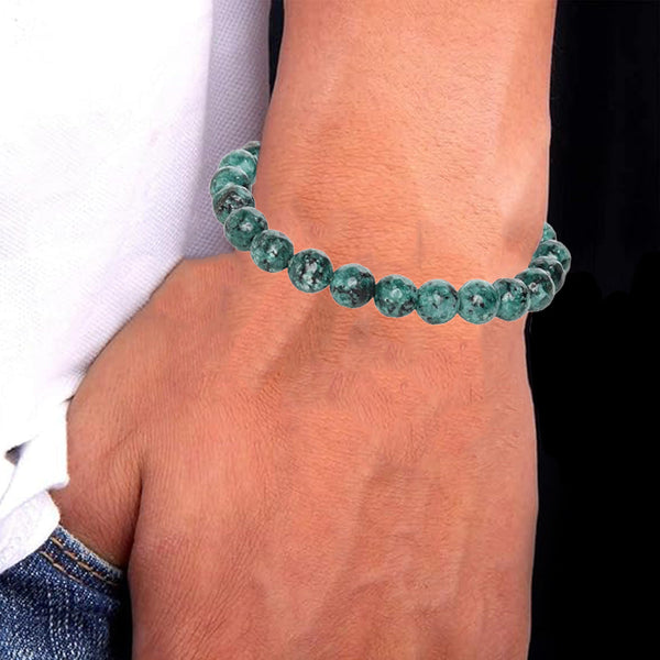 Natural Green Turquoise Stone Bracelet for Inner Peace & Positivity Perfect for Men Women & Kids