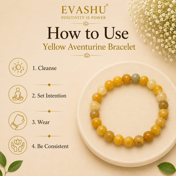 Certified Natural Yellow Aventurine Bracelet - Self-Belief & Positive Action | Buy Online