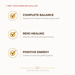 Certified Natural Crystal Zibu Coin Set - Complete Balance & Reiki Healing | Buy Online - Image 2