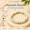 Amazonite Bracelet – Natural Stone Bracelet for Balance, Confidence & Everyday Wear | Unisex Crystal Jewellery - Front View | Natural Seven Chakra Crystal Bracelet for Love & Relationship Harmony