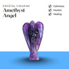 Amethyst Angel crystal figurine symbolizing calmness, intuition and healing in a clean display