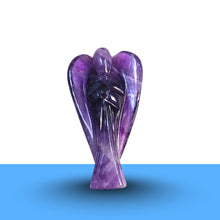 Load image into Gallery viewer, Amethyst Angel figurine with smooth carved finish representing calmness, intuition and healing.
