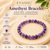 Amethyst Bracelet – Natural Stone Bracelet for Focus, Calm Mind & Everyday Wear | Unisex Crystal Jewellery - Front View | Natural Amethyst, Seven Chakra Crystal Bracelet for Calmness & Stress Relief