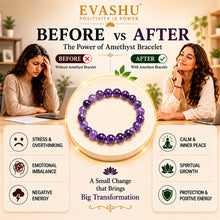Load image into Gallery viewer, Amethyst Bracelet – Natural Stone Bracelet for Focus, Calm Mind &amp; Everyday Wear | Unisex Crystal Jewellery - Packaging View | Natural Amethyst, Seven Chakra Crystal Bracelet for Calmness &amp; Stress Relief
