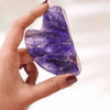 Amethyst Gua Sha – Symbol of Serenity, Wisdom, and Spiritual Release – Perfect for Skincare - Scale Reference | Raw Amethyst Crystal for Calmness & Stress Relief