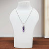 Amethyst Pendant – Pencil Necklace for Calmness, Intuition & Spiritual Growth - Lifestyle View | Natural Amethyst, Seven Chakra Crystal Pendant for Success, Confidence & Career Growth