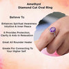 Amethyst Ring (Adjustable) – Symbol of Calm, Intuition, and Spiritual Protection – Perfect for Unisex Wear - Scale Reference | Natural Amethyst, Seven Chakra Crystal Ring for Evil Eye Protection & Negative Energy Shield