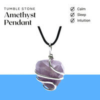 Amethyst Tumble Pendant – Symbol of Serenity, Wisdom, and Spiritual Protection – Perfect for Unisex Wear