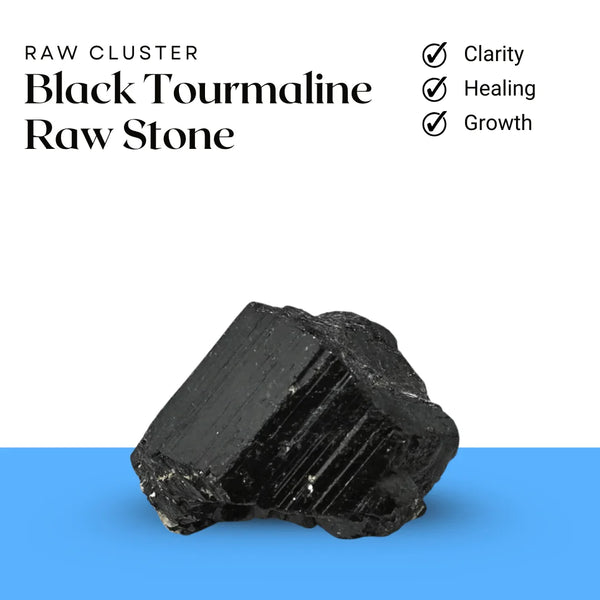 Black Tourmaline raw stone cluster symbolizing clarity, healing, and personal growth