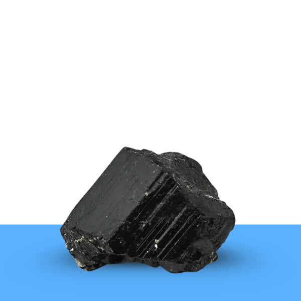 Black Tourmaline Raw Stone – Symbol of Protection, Grounding, and Purification – Perfect for Display - Close Up Detail Texture | Raw Black Tourmaline Crystal for Evil Eye Protection & Negative Energy Shield