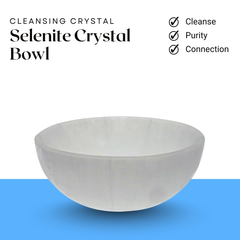 Selenite bowl used for cleansing and charging healing crystals
