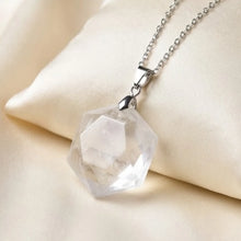 Load image into Gallery viewer, Clear Quartz Hexagon Pendant – Symbol of Energy, Amplification, and Clarity – Perfect for Daily Wear - Lifestyle View | Natural Sphatik, Seven Chakra Crystal Ring for Chakra Balance &amp; Energy Alignment
