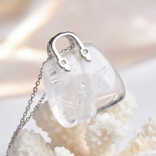 Load image into Gallery viewer, Clear Quartz Mini Handbag Pendant – Symbol of Energy, Amplification, and Clarity – Perfect for Daily Wear - Scale Reference | Natural Sphatik, Seven Chakra Crystal Ring for Chakra Balance &amp; Energy Alignment
