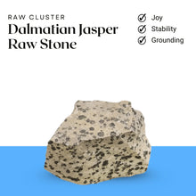 Load image into Gallery viewer, Dalmatian Jasper raw stone cluster symbolizing joy, emotional stability, and grounding energy.
