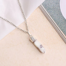 Load image into Gallery viewer, Dendrite Pendant – Healing Stone Pencil Necklace |Crystal Pendant Chain - Lifestyle View | Natural Crystal Pendant for Success, Confidence &amp; Career Growth
