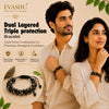 Dual Layer Triple Protection Bracelet – Natural Stone Bracelet for Confidence, Strength & Everyday Wear | Unisex Crystal Jewellery - On Hand View | Natural Tiger Eye, Hematite, Obsidian Crystal Bracelet for Evil Eye Protection & Negative Energy Shield