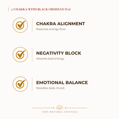 7 Chakra with Black Obsidian Bracelet benefits for nazar protection and negative-energy shielding, explained in an Evashu natural-crystal guide