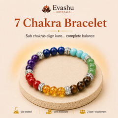 Authentic natural 7 Chakra Bracelet for Energy Balance and Chakra Alignment, shown as the main Evashu product view