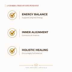 7 Chakra Tree of Life Pendant benefits for focus and mental clarity, explained in an Evashu natural-crystal guide
