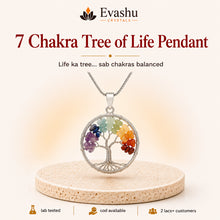 Load image into Gallery viewer, Authentic natural 7 Chakra Tree of Life Pendant for Energy Balance and Inner Alignment, shown as the main Evashu product view
