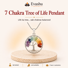 Authentic natural 7 Chakra Tree of Life Pendant for Energy Balance and Inner Alignment, shown as the main Evashu product view
