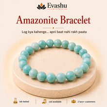 Load image into Gallery viewer, Authentic natural Amazonite Bracelet for Self-Expression and Speaking Confidence, shown as the main Evashu product view
